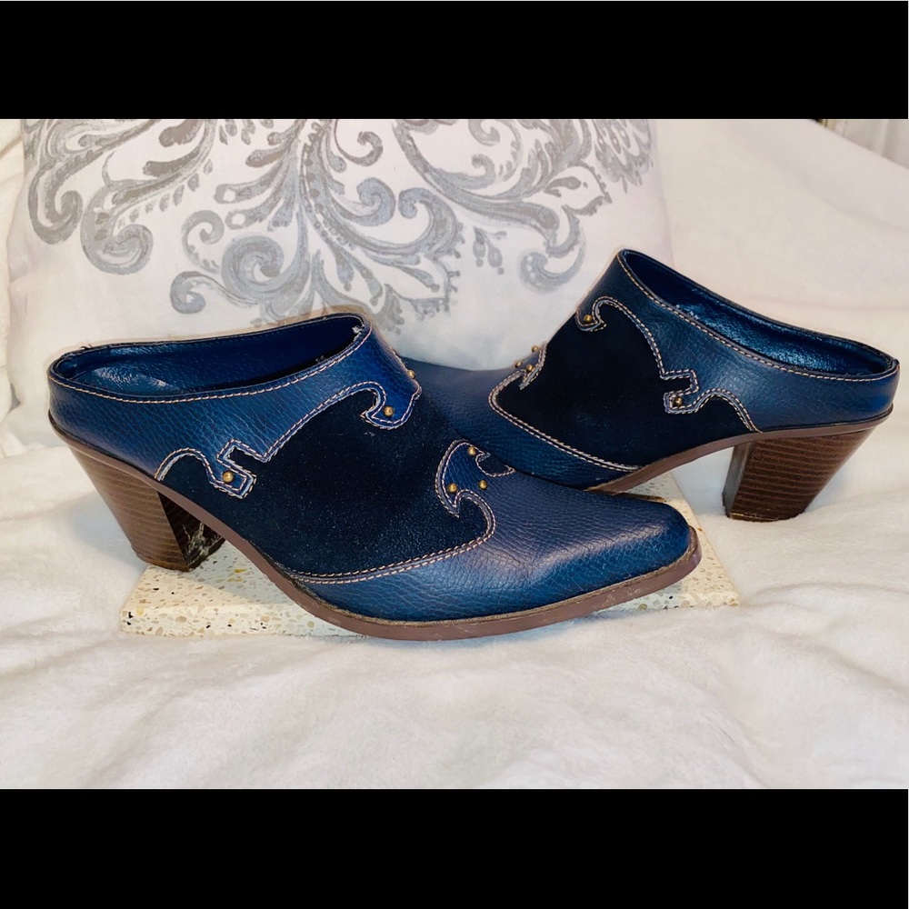 Cowgirl Leather Suede Mules size 8